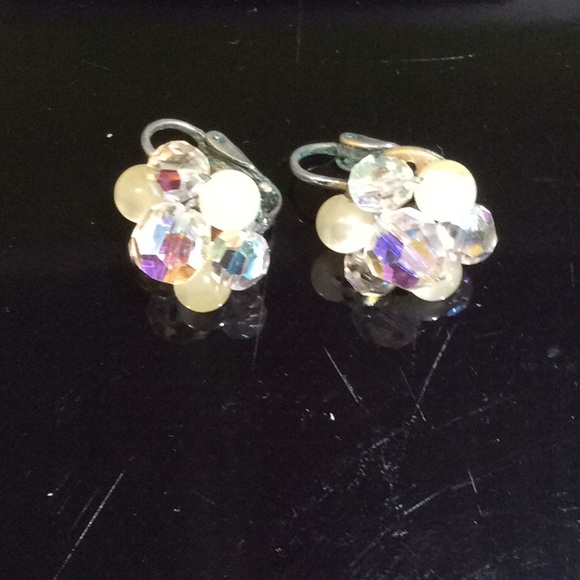 Vintage Iridescent Glass Beaded Necklace earrings - Picture 2 of 6